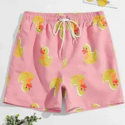 Men's Swim Trunks Swim Shorts Board Shorts Bathing Suit Drawstring with Pockets Swimming Surfing Beach Water Sports Tropical Printed Summer Spring