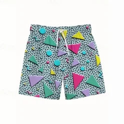 Men's Swim Trunks Swim Shorts Board Shorts Bottoms Drawstring with Pockets Swimming Surfing Beach Water Sports Printed Summer Spring