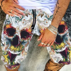 Men's Swim Trunks Swim Shorts Board Shorts Summer Shorts Beach Shorts Drawstring Elastic Waist 3D Print Graphic Quick Dry Soft Short Casual Daily Holiday Hawaiian Dark Brown Black-White Micro-elastic