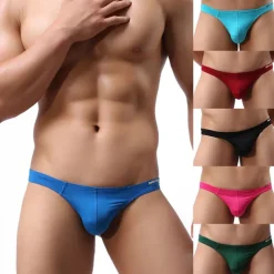 Men's Swimwear Swim Briefs Swim Thong Elastic Waist Plain Breathable Soft Outdoor Casual Daily Hawaiian Stylish Black White Micro-elastic