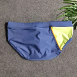 Men's Swimwear Swim Briefs Drawstring Color Block Antibacterial Leak Proof Beach Swimming Pool Fashion Simple Light Blue Red Micro-elastic