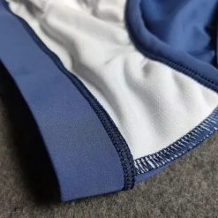 Men's Swimwear Swim Briefs Drawstring Color Block Antibacterial Leak Proof Beach Swimming Pool Fashion Simple Light Blue Red Micro-elastic