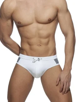 Men's Swimwear Swim Briefs Print Color Block Breathable Soft Daily Wear Weekend Stylish Simple Black White