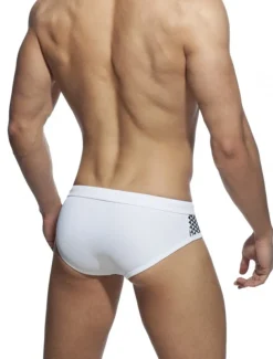 Men's Swimwear Swim Briefs Print Color Block Breathable Soft Daily Wear Weekend Stylish Simple Black White