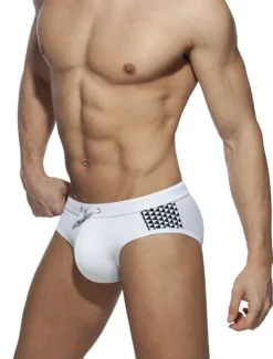 Men's Swimwear Swim Briefs Print Color Block Breathable Soft Daily Wear Weekend Stylish Simple Black White