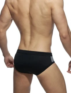 Men's Swimwear Swim Briefs Print Color Block Breathable Soft Daily Wear Weekend Stylish Simple Black White