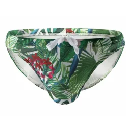 Men's Swimwear Swim Briefs Swim Thong Drawstring Trees / Leaves Flower / Plants Breathable Soft Simple Yellow Pink
