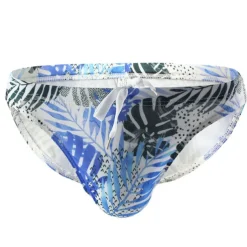 Men's Swimwear Swim Briefs Swim Thong Drawstring Trees / Leaves Flower / Plants Breathable Soft Simple Yellow Pink