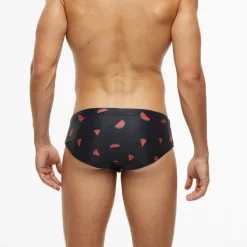 Men's Swimwear Swim Briefs Floral Tropical Beach Swimming Pool Sporty Basic Black White