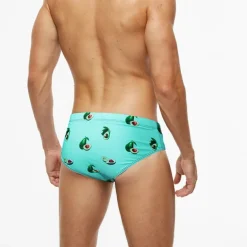 Men's Swimwear Swim Briefs Floral Tropical Beach Swimming Pool Sporty Basic Black White