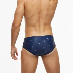 Men's Swimwear Swim Briefs Floral Tropical Beach Swimming Pool Sporty Basic Black White