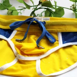 Men's Swimwear Swim Briefs Drawstring Color Block Breathable Soft Stylish Simple Yellow Red