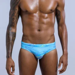 Men's Swimwear Swim Briefs Print Color Block Breathable Soft Daily Wear Weekend Stylish Simple Red Blue