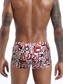 Men's Swimwear Swim Trunks Swim Briefs Print Color Block Breathable Soft Daily Wear Weekend Stylish Simple Blue Purple