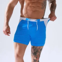 Men's Swimwear Swim Trunks Swim Briefs Drawstring Elastic Waist Color Block Breathable Soft Outdoor Casual Daily Hawaiian Stylish Black Red Micro-elastic