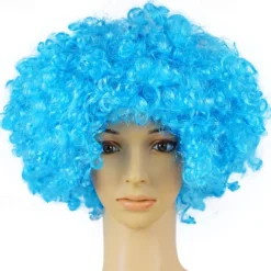 Men's Synthetic Afro Wig with Bangs Short Rainbow Colors Dark Gold Orange Black White Synthetic Hair for Carnival