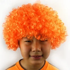 Men's Synthetic Afro Wig with Bangs Short Rainbow Colors Dark Gold Orange Black White Synthetic Hair for Carnival