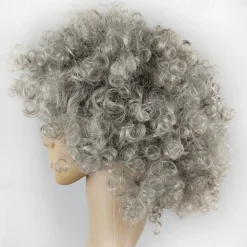 Men's Synthetic Afro Wig with Bangs Short Rainbow Colors Dark Gold Orange Black White Synthetic Hair for Carnival