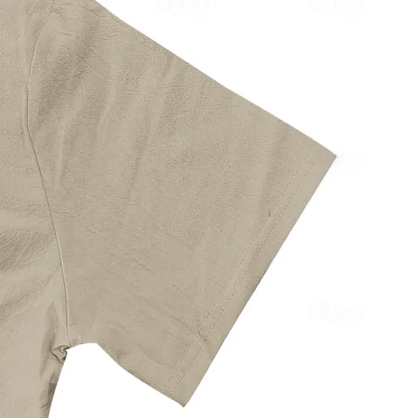 Men's T Shirt Henley Shirt Tee Short Sleeve Shirt Short Sleeve Hooded Summer Spring Plain Fashion Designer Basic Buttons Vacation Street Going out Black White Yellow Top Tee for Men