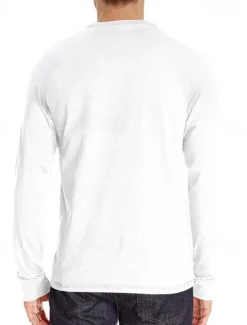 Men's T Shirt Henley Shirt Tee Top Long Sleeve Shirt Long Sleeve Plain Fashion Designer Basic Henley Vacation Street Going out Spring & Fall Black White Navy Blue Henley T-Shirt