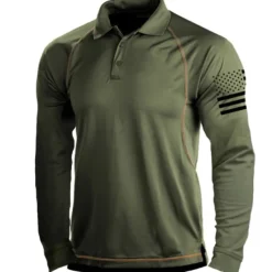 Men's T shirt Henley Shirt Long Sleeve Shirt Top Outdoor Breathable Quick Dry Lightweight Soft Polyester Black Grey Black White Fishing Climbing Camping / Hiking / Caving