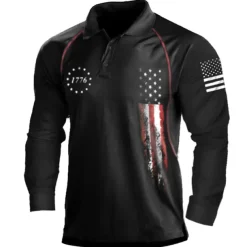 Men's T shirt Henley Shirt Long Sleeve Shirt Top Outdoor Breathable Quick Dry Lightweight Soft Polyester Black Grey Black White Fishing Climbing Camping / Hiking / Caving