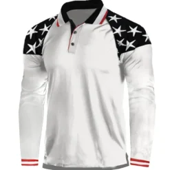 Men's T shirt Henley Shirt Long Sleeve Shirt Top Outdoor Breathable Quick Dry Lightweight Soft Polyester Black Grey Black White Fishing Climbing Camping / Hiking / Caving