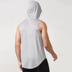 Men's T shirt Hiking Vest Sleeveless Hooded Tank Top Sleeveless Shirt Vest Top Outdoor Quick Dry Soft Sweat wicking Polyester Black White Navy Blue Climbing Camping / Hiking / Caving Traveling