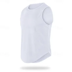 Men's T shirt Hiking Vest Sleeveless Crew Neck Tank Top Sleeveless Shirt Vest Top Outdoor Quick Dry Soft Sweat wicking Polyester Black White Navy Blue Climbing Camping / Hiking / Caving Traveling