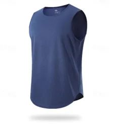 Men's T shirt Hiking Vest Sleeveless Crew Neck Tank Top Sleeveless Shirt Vest Top Outdoor Quick Dry Soft Sweat wicking Polyester Black White Navy Blue Climbing Camping / Hiking / Caving Traveling