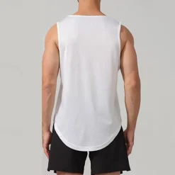 Men's T shirt Hiking Vest Sleeveless Crew Neck Tank Top Sleeveless Shirt Vest Top Outdoor Quick Dry Soft Sweat wicking Polyester Black White Navy Blue Climbing Camping / Hiking / Caving Traveling