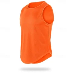 Men's T shirt Hiking Vest Sleeveless Crew Neck Tank Top Sleeveless Shirt Vest Top Outdoor Quick Dry Soft Sweat wicking Polyester Black Orange Green Climbing Camping / Hiking / Caving Traveling