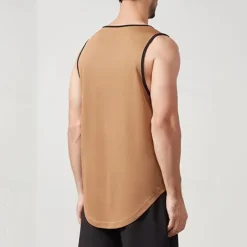 Men's T shirt Hiking Vest Sleeveless Crew Neck Tank Top Sleeveless Shirt Vest Top Outdoor Quick Dry Soft Sweat wicking Polyester Black Orange Green Climbing Camping / Hiking / Caving Traveling