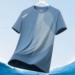 Men's T shirt Hiking Vest Sleeveless Crew Neck Tank Top Sleeveless Shirt Vest Top Outdoor Quick Dry Soft Sweat wicking Polyester Stripes Black White Blue Climbing Camping / Hiking / Caving Traveling