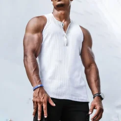 Men's T shirt Hiking Vest Sleeveless Crew Neck Tank Top Sleeveless Shirt Vest Top Outdoor Quick Dry Soft Sweat wicking Polyester Black White Light Green Climbing Camping / Hiking / Caving Traveling