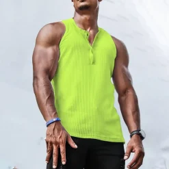 Men's T shirt Hiking Vest Sleeveless Crew Neck Tank Top Sleeveless Shirt Vest Top Outdoor Quick Dry Soft Sweat wicking Polyester Black White Light Green Climbing Camping / Hiking / Caving Traveling