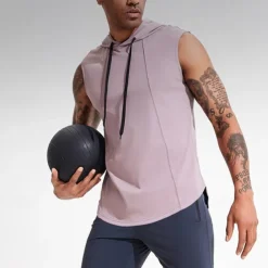 Men's T shirt Hiking Vest Sleeveless Hooded Tank Top Sleeveless Shirt Vest Top Outdoor Quick Dry Soft Sweat wicking Polyester Black White Purple Climbing Camping / Hiking / Caving Traveling