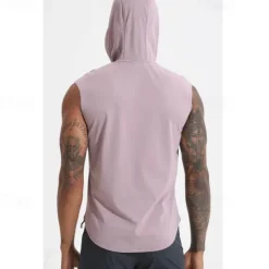 Men's T shirt Hiking Vest Sleeveless Hooded Tank Top Sleeveless Shirt Vest Top Outdoor Quick Dry Soft Sweat wicking Polyester Black White Purple Climbing Camping / Hiking / Caving Traveling