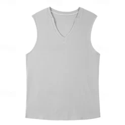 Men's T shirt Hiking Vest Sleeveless V Neck Tank Top Sleeveless Shirt Vest Top Outdoor Quick Dry Soft Sweat wicking Polyester Black Green Apricot Climbing Camping / Hiking / Caving Traveling