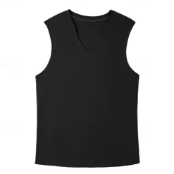 Men's T shirt Hiking Vest Sleeveless V Neck Tank Top Sleeveless Shirt Vest Top Outdoor Quick Dry Soft Sweat wicking Polyester Black Green Apricot Climbing Camping / Hiking / Caving Traveling