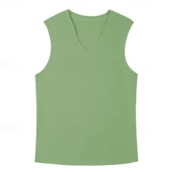 Men's T shirt Hiking Vest Sleeveless V Neck Tank Top Sleeveless Shirt Vest Top Outdoor Quick Dry Soft Sweat wicking Polyester Black Green Apricot Climbing Camping / Hiking / Caving Traveling