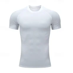 Men's T Shirt Muscle Shirt Moisture Wicking Shirts Short Sleeve Crew Neck Summer Plain Sports Fashion Lightweight Classic Style Vacation Casual Holiday Red black Black White Top Tee for Men
