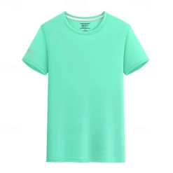 Men's T shirt Short Sleeve Crew Neck Tee Tshirt Muscle T-Shirt Short Sleeve Shirt Outdoor Quick Dry Workout Soft Sweat wicking Spandex Black White Blue Gym Climbing Camping / Hiking / Caving