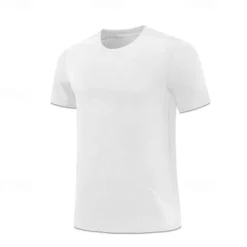 Men's T shirt Short Sleeve Crew Neck Tee Tshirt Muscle T-Shirt Short Sleeve Shirt Outdoor Quick Dry Workout Soft Sweat wicking Polyester Dark Grey Black White Gym Climbing Camping / Hiking / Caving