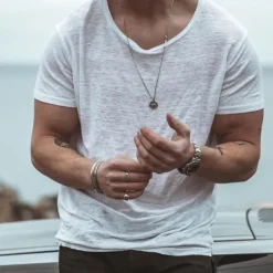 Men's T Shirt Short Sleeve Crew Neck Summer Plain Fashion Classic Comfortable Crewneck Street Casual Sports Black White Blue Top Tee for Men