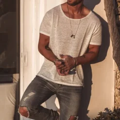 Men's T Shirt Short Sleeve Crew Neck Summer Plain Fashion Classic Comfortable Crewneck Street Casual Sports Black White Blue Top Tee for Men