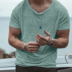 Men's T Shirt Short Sleeve Crew Neck Summer Plain Fashion Classic Comfortable Crewneck Street Casual Sports Black White Blue Top Tee for Men