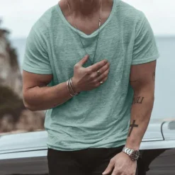 Men's T Shirt Short Sleeve Crew Neck Summer Plain Fashion Classic Comfortable Crewneck Street Casual Sports Black White Blue Top Tee for Men