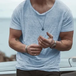 Men's T Shirt Short Sleeve Crew Neck Summer Plain Fashion Classic Comfortable Crewneck Street Casual Sports Black White Blue Top Tee for Men