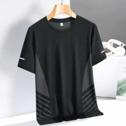 Men's T shirt Short Sleeve Crew Neck Tee Tshirt Muscle T-Shirt Short Sleeve Shirt Outdoor Quick Dry Workout Soft Polyester Patchwork Black White Royal Blue Gym Climbing Camping / Hiking / Caving